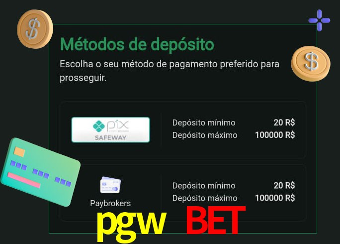O cassino pgw bet oferece uma grande variedade de métodos de pagamento